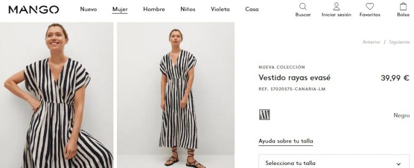 Vestido rayas evasé