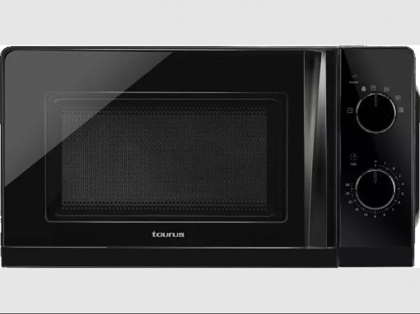 Microondas - Taurus Reyad, 700 W, 20 l, 6 programas, sin grill, Temporizador, color Negro  