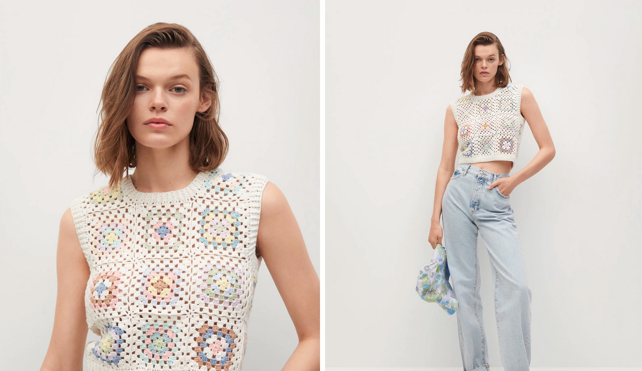 top crop crochet Mango
