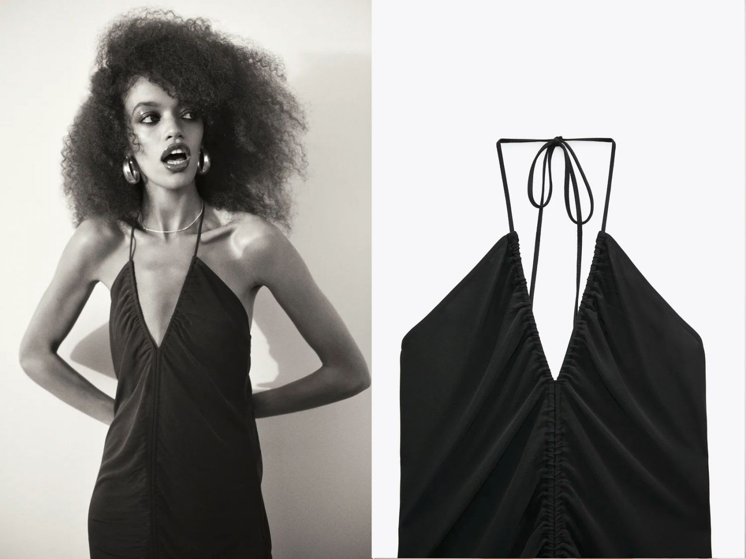 vestido largo frunce