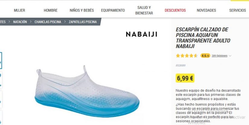 Escarpin Calzado de Piscina Aquafun Merca2.es