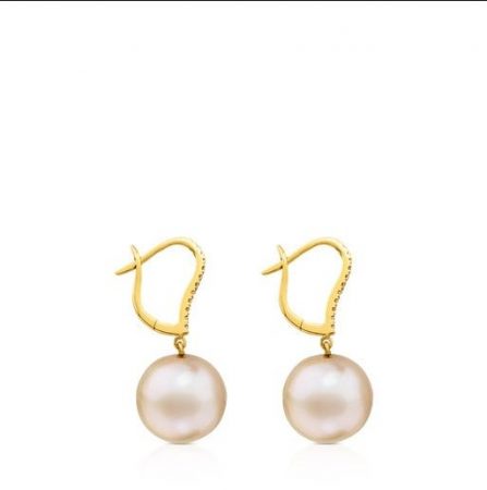 Pendientes ATELIER Novias de oro con perlas y diamantes