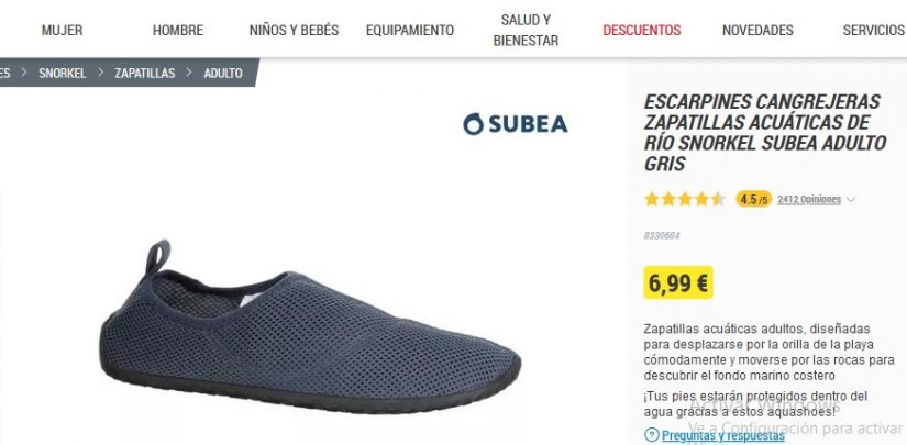 Zapatillas Acuaticas De Rio Snorkel Merca2.es
