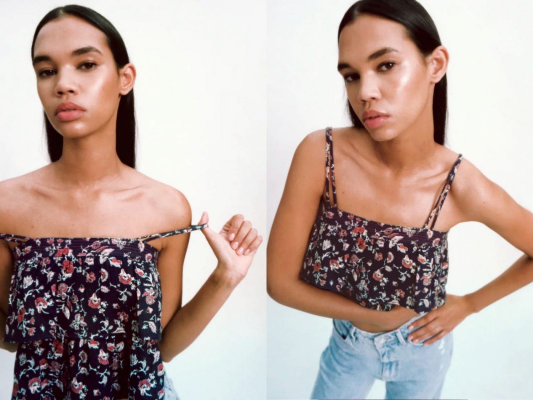 top volantes estampado