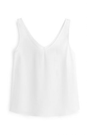 Camiseta sin mangas blanca con vuelo de Mujer  Primark