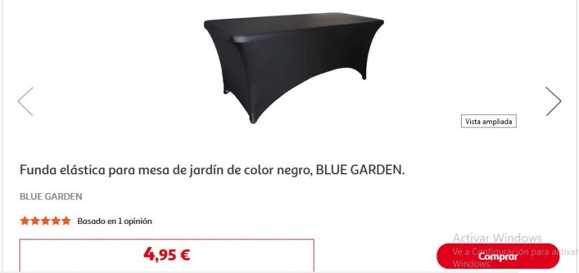 Funda elástica para mesa de jardín de color negro- Alcampo