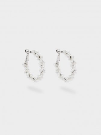Pendientes de aro entrelazados perlas 