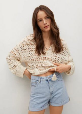 Short denim mom-fit   