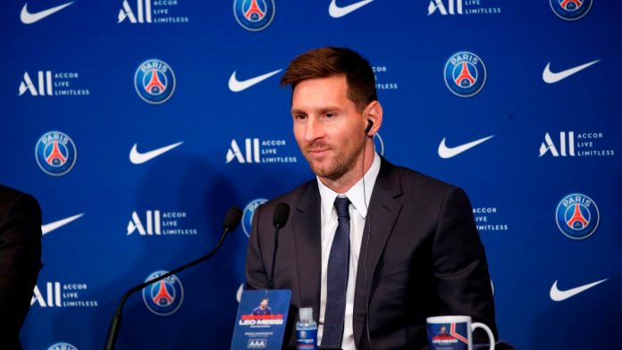 Leo Messi, en su presentación con el PSG