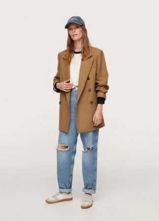 Americana doble botonadura lana Mango