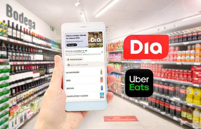 Dia se alía con Uber Eats para ampliar su venta ‘online’ con entregas rápidas a domicilio