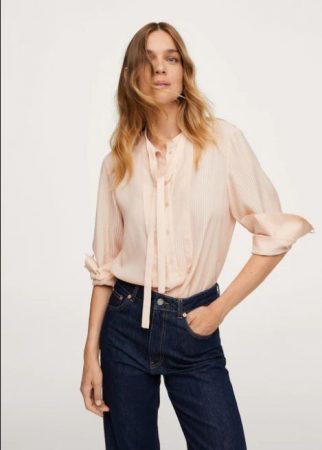 Blusa lazo cuello