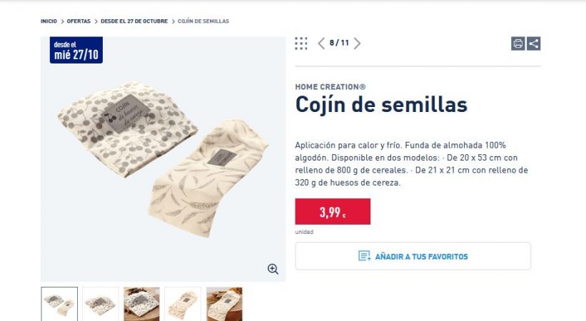 Cojín de semillas- Aldi