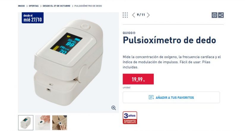 Pulsioxímetro de dedo