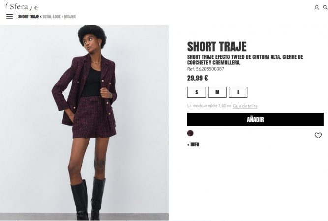 Short traje- Sfera