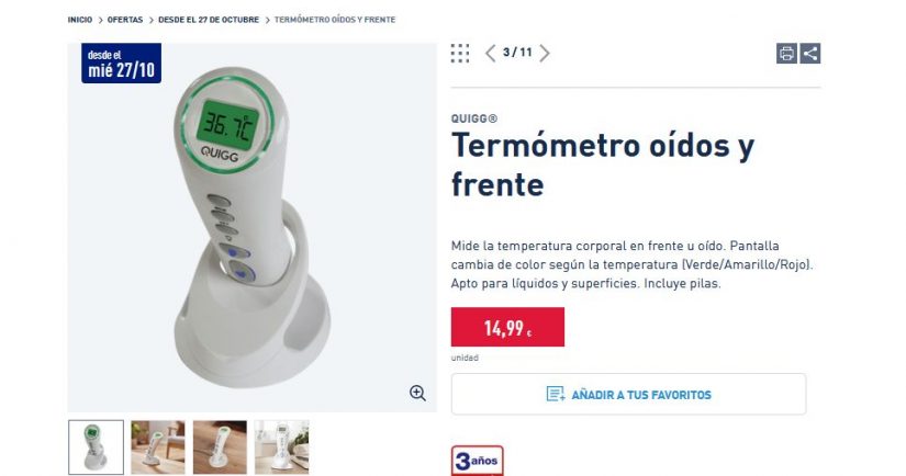 Termómetros oídos y frente