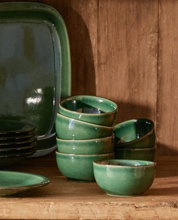 VAJILLA GRES VERDE ZARA HOME