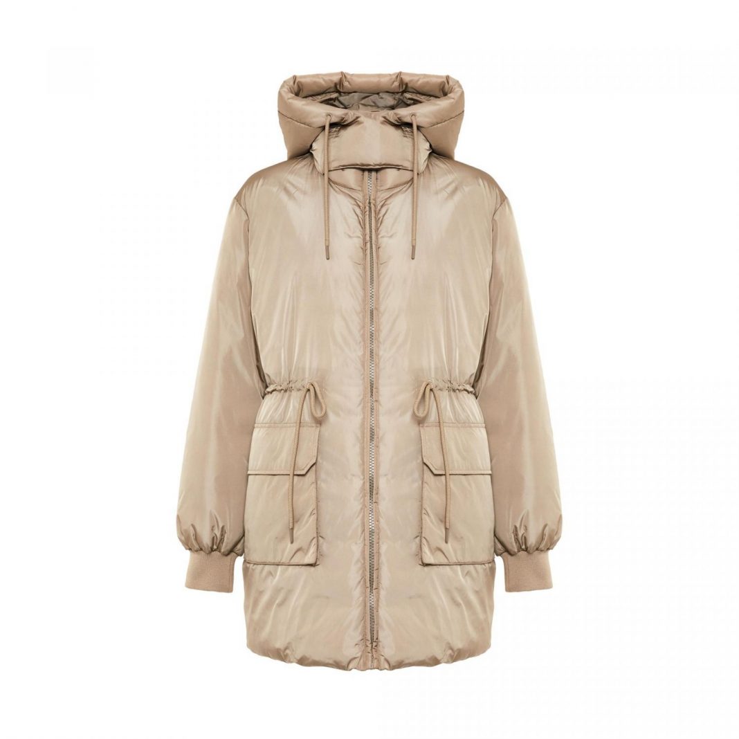 abrigo acolchado beige