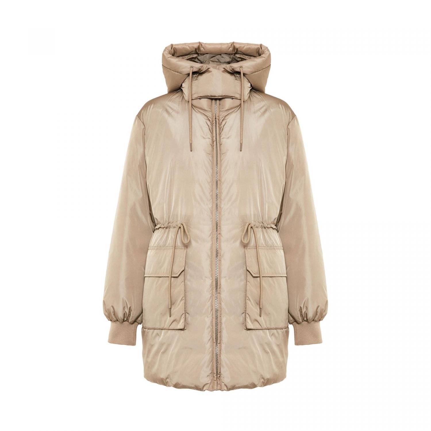 abrigo acolchado beige