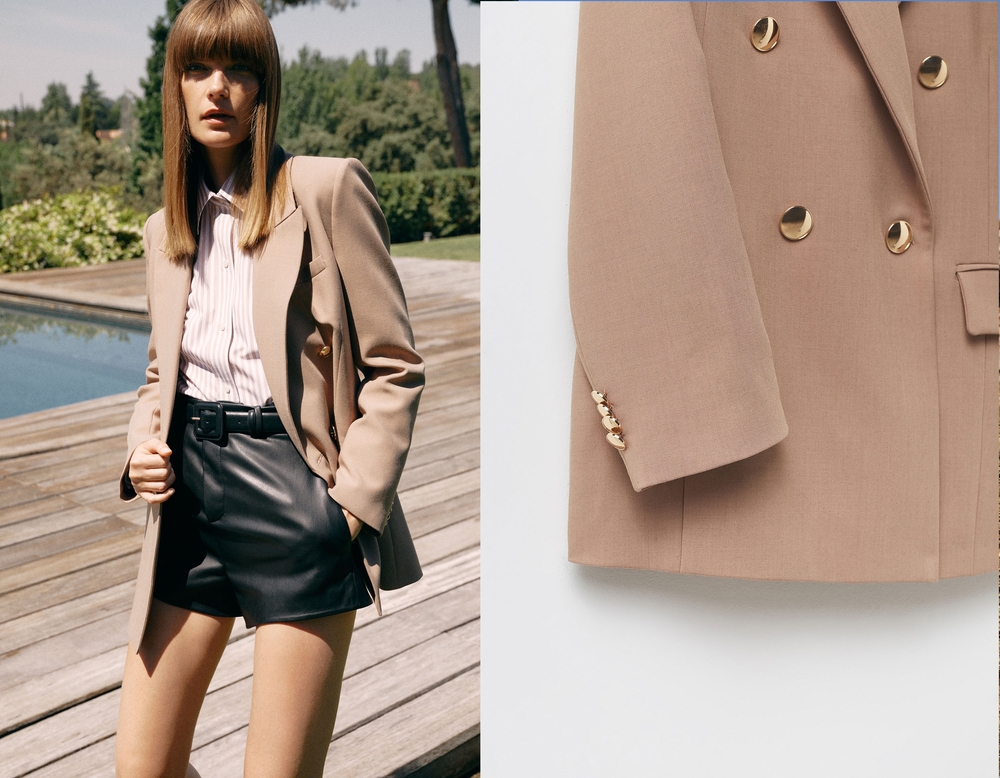 blazer de botones dorados