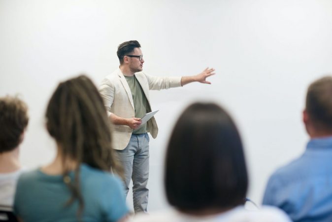 hacer presentacion ante publico