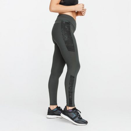 Leggings Running Run Warm+ Mujer Caqui Cálidos