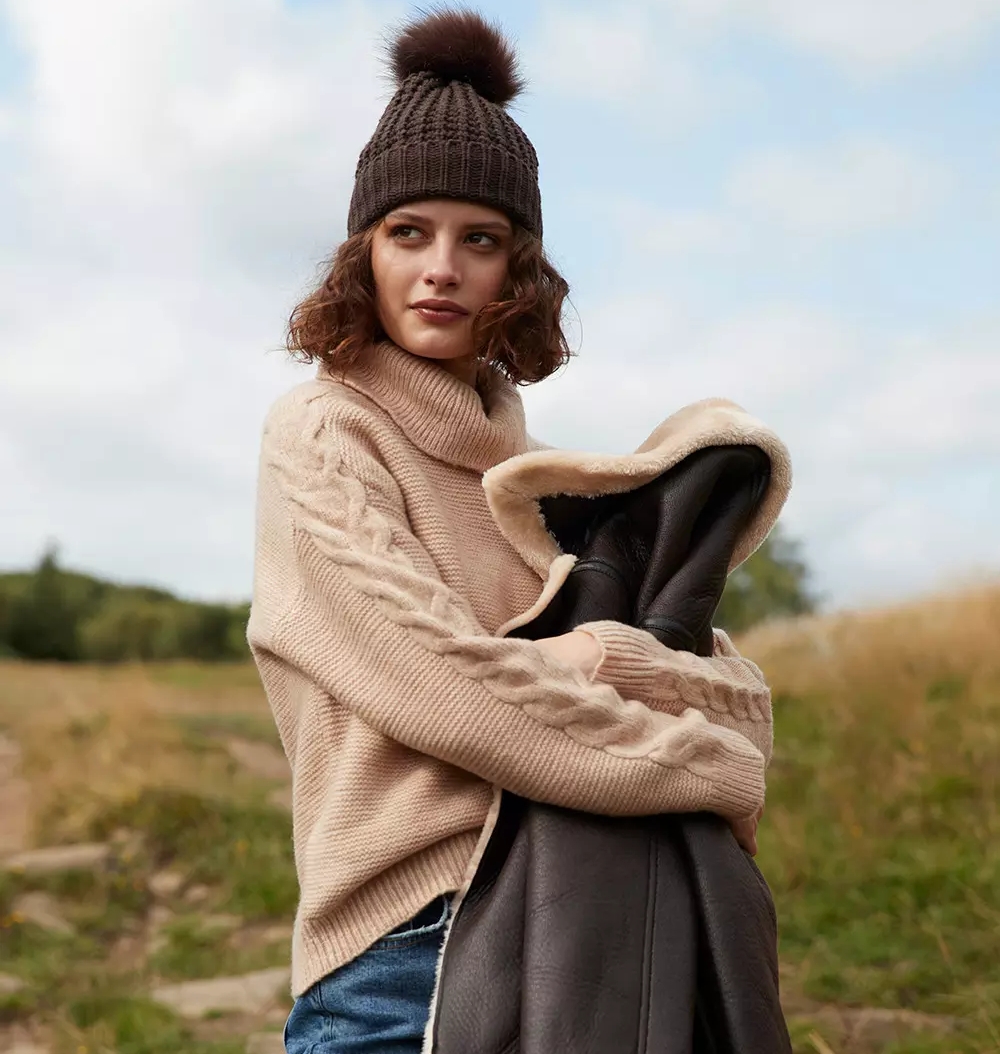 jersey, gorro y chaqueta borrego