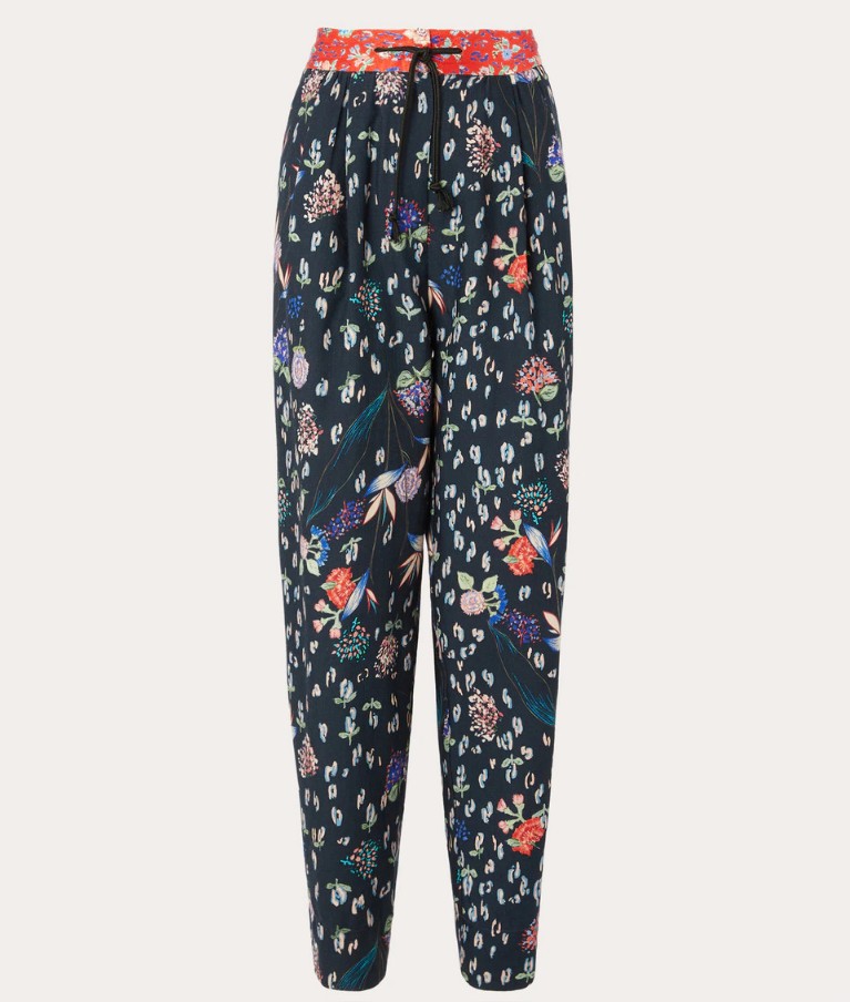 pantalon recto de lana estampado