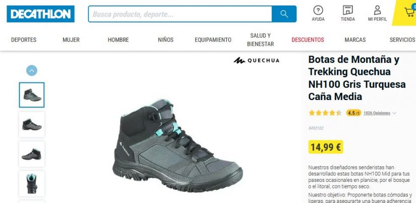 Decathlon: zapatillas impermeables a 14,99 euros para los días de lluvia 2 Merca2.es Botas de Montaña y Trekking Gris Turquesa Caña Media