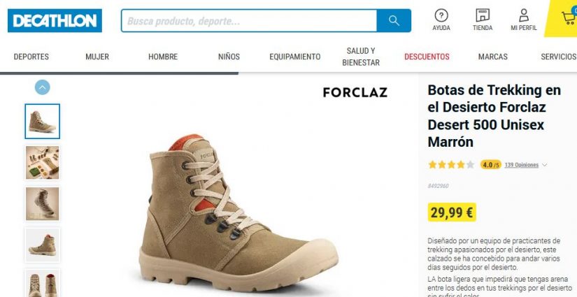 Decathlon: zapatillas impermeables a 14,99 euros para los días de lluvia 6 Merca2.es Botas de Trekking en el Desierto Forclaz