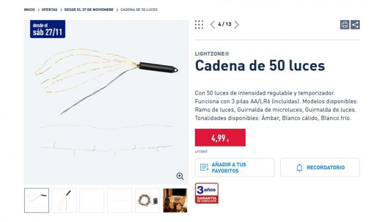 Cadena de 50 luces