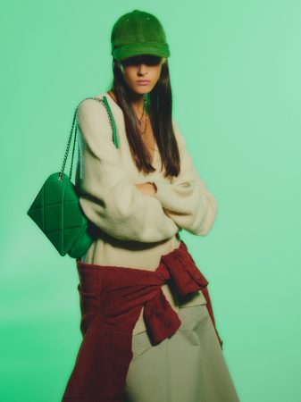 Jersey de punto con cuello de pico