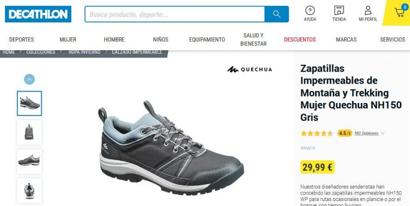 Decathlon: zapatillas impermeables a 14,99 euros para los días de lluvia 7 Merca2.es Zapatillas Impermeables de Montaña y Trekking Mujer