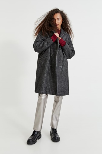 Abrigo punto paño espiga Pull&Bear