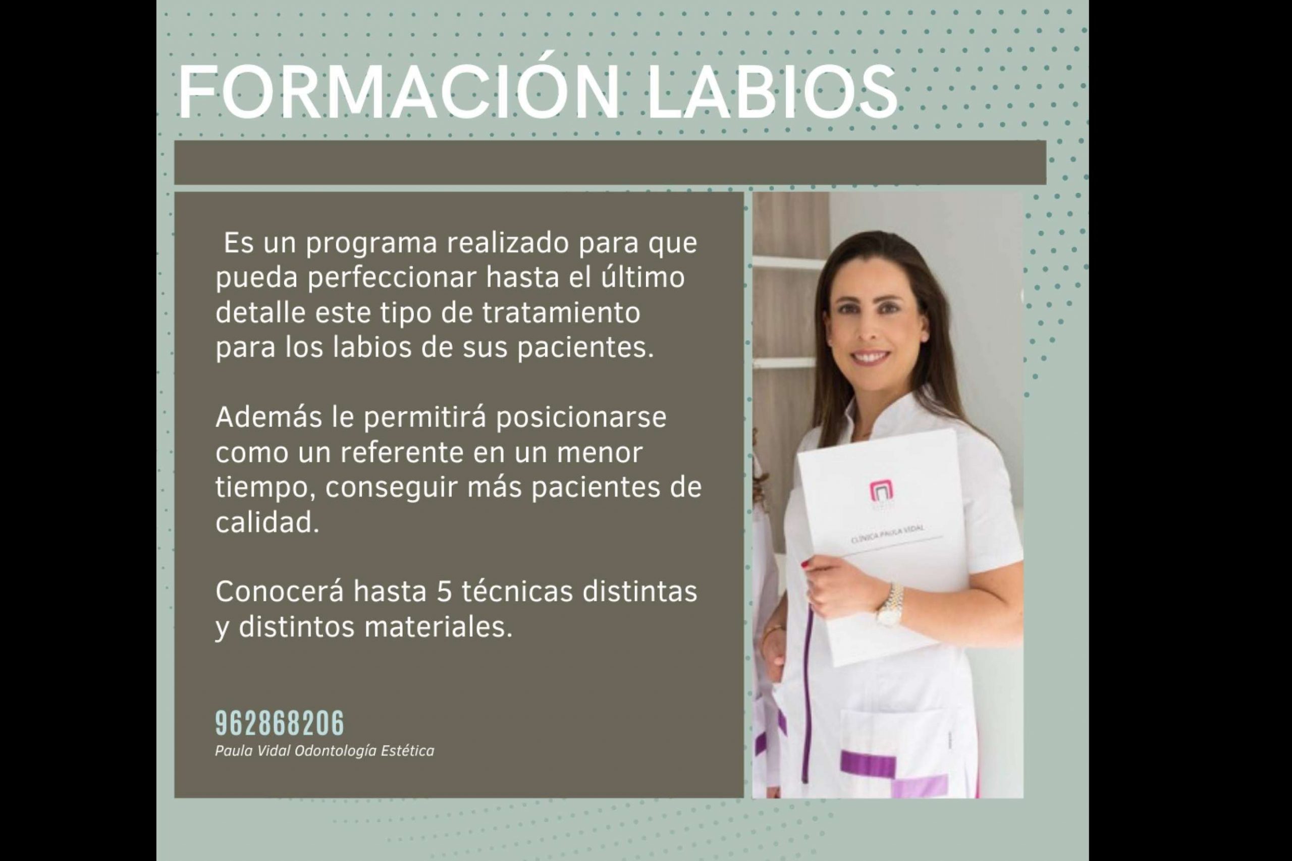Para odontólogos, Clínica Paula Vidal ofrece un curso de relleno de ácido hialurónico