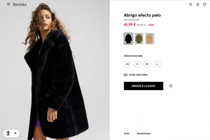 Abrigo efecto pelo- Bershka