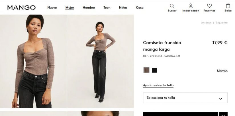Camiseta fruncido