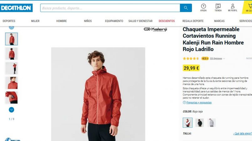 Chaqueta Impermeable Cortavientos- Decathlon