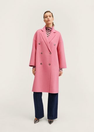 Abrigo de lana de diseño cruzado