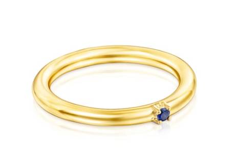 Anillo de plata con zafiro azul