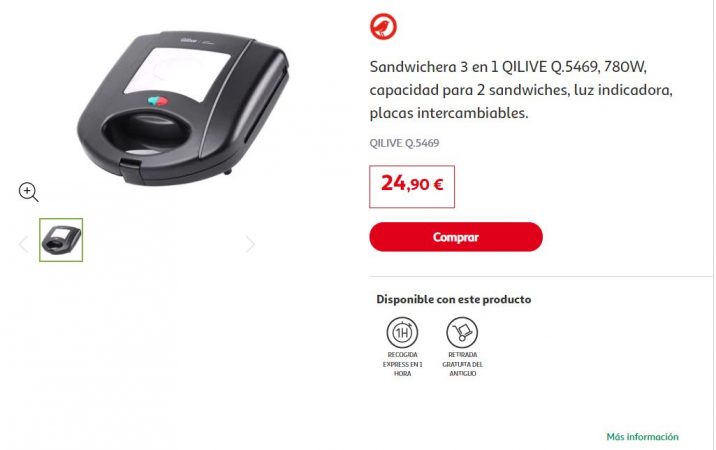 Sandwichera 3 en 1 QILIVE Q.5469