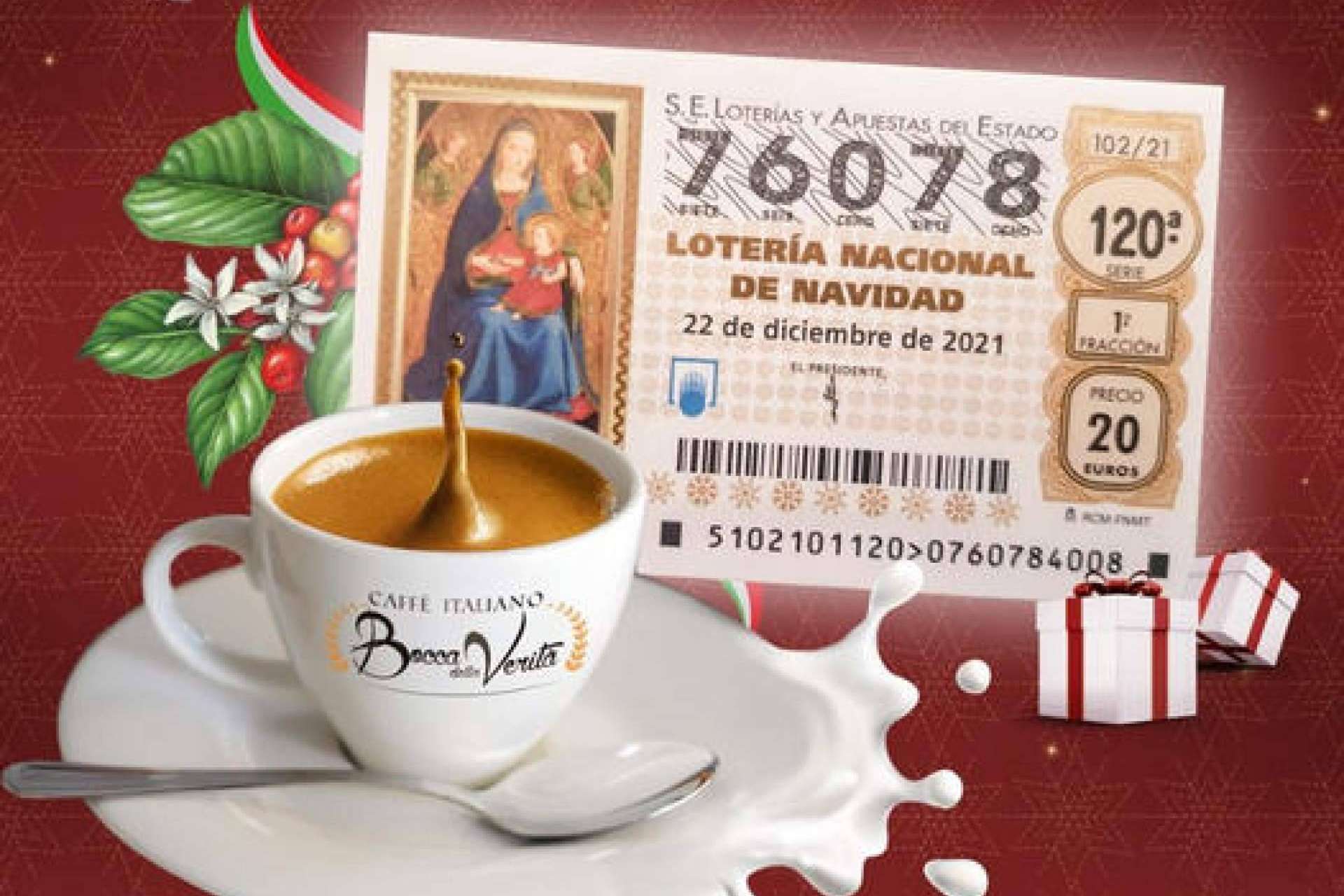 Los décimos de la Lotería de Navidad que regala Bocca Della Verità