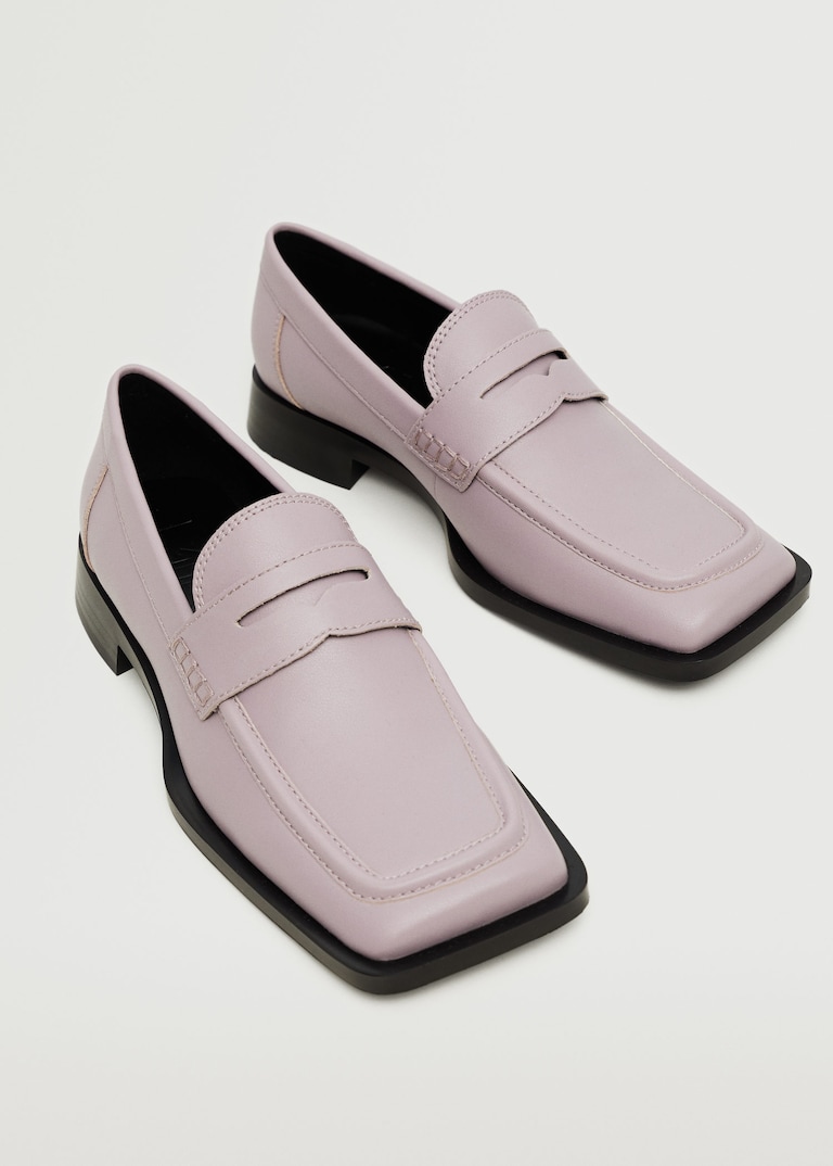 Mocasines de punta cuadrada
