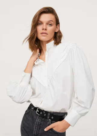 Blusa cuello plisado  