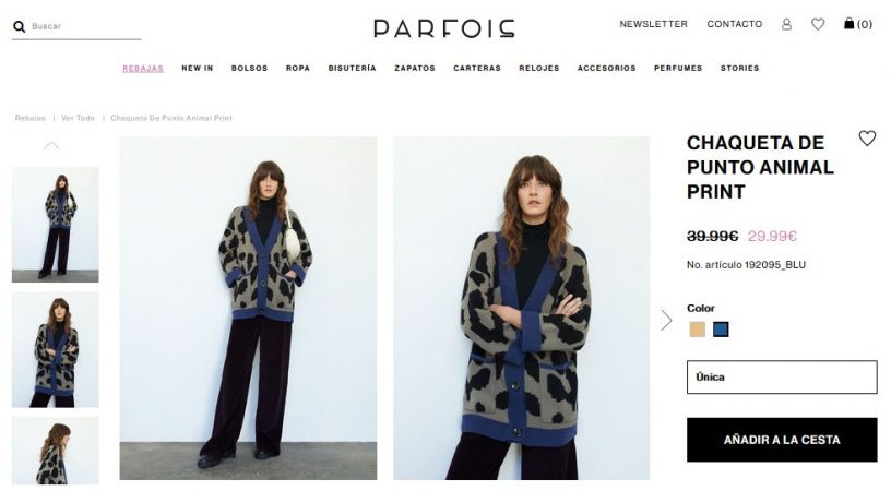 Chaqueta De Punto Animal Print