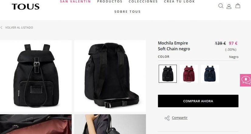 Mochila Empire Soft Chain negro