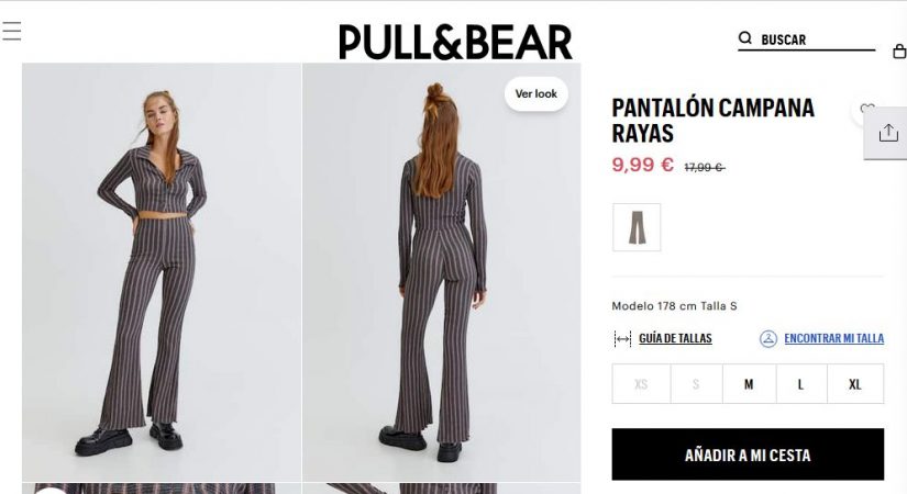 Pantalón campana rayas- Pull&Bear