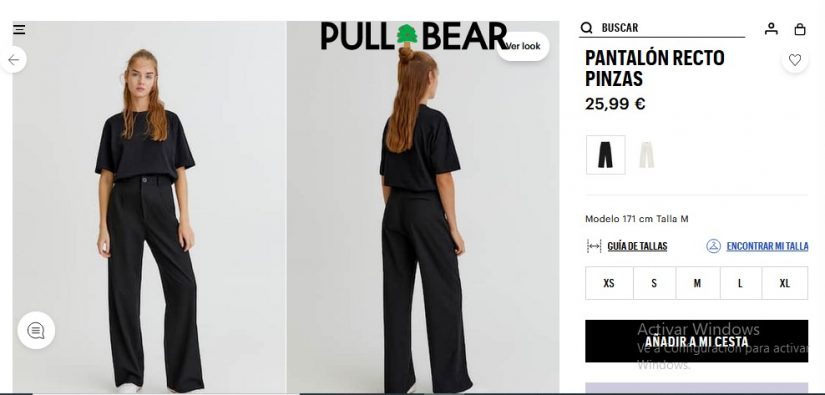 Pantalón recto pinzas- Pull&Bear