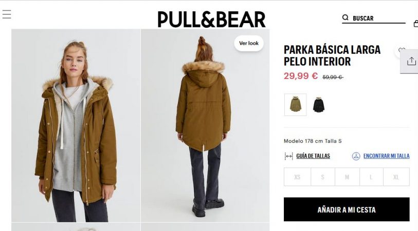 Parka básica larga pelo interior- Pull&Bear