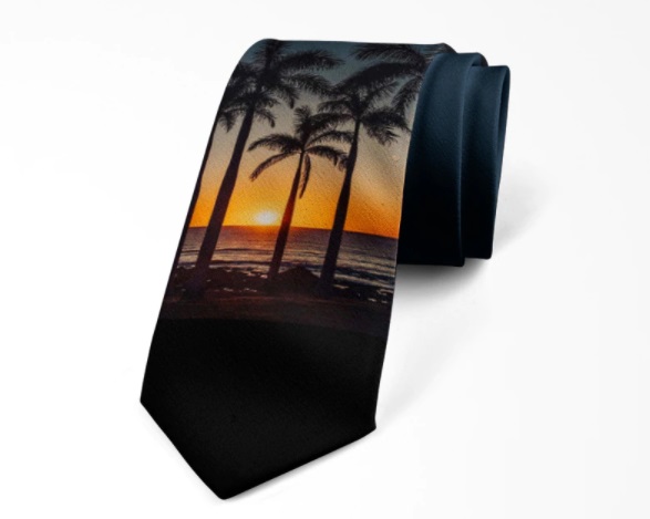corbata puesta de sol